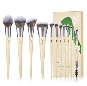 JESSUP BEAUTY Sustainable and Eco-friendly Brush Set Low Waste 12 pcs T327 - PROFESSIONÁLIS ECO SMINKECSETKÉSZLET ARCRA, SZEMRE