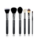 JESSUP 6 pcs pro face brush set black/silver T108 - PROFESSZIONÁLIS ARCFESTŐ ÉS AJAK ECSETKÉSZLET