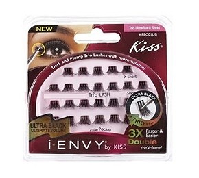 KISS i-ENVY Individual Lashes Trio Ultra Black Short - 100% TERMÉSZETES PRÉMIUM MINŐSÉGŰ TINCSES PILLÁK TRIO CSOMÓBAN