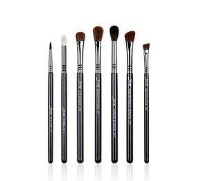 JESSUP PRO 7 pcs Brush Set Black/Silver T122 - PROFESSZIONÁLIS SMINKECSET KÉSZLET SZEMRE