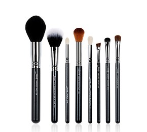 JESSUP 8 pcs Brush Pro Set Black/Silver T121 - PROFESSZIONÁLIS SMINKECSET KÉSZLET ARCRA SZEMRE TESTRE