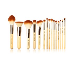 JESSUP 15 pcs Bamboo Brush Set T140 - PROFESSZIONÁLIS SMINKECSETKÉSZLET ARCRA SZEMRE TESTRE