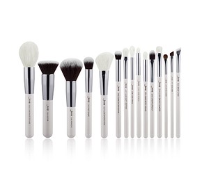 JESSUP 15 pcs Brush Set Pearl White/Silver T240 - PROFESSZIONÁLIS SMINKECSET KÉSZLET ARCA SZEMRE