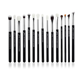 JESSUP 15 pcs Brush Set Black/Silver T177 - PROFESSZIONÁLIS SMINKECSET KÉSZLET ARCA SZEMRE