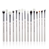 JESSUP 15 pcs Brush Set Pearl White/Silver T237 - PROFESSZIONÁLIS SMINKECSET KÉSZLET ARCA SZEMRE