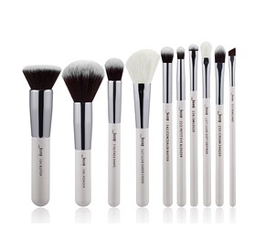 JESSUP 10 pcs Brush Set Pearl White/Silver T236 - PROFESSZIONÁLIS SMINKECSET KÉSZLET ARCA SZEMRE