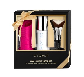 SIGMA BEAUTY Max + Magic Total Set - PROFESSZIONÁLIS ECSET + TISZTÍTÓ SZETT