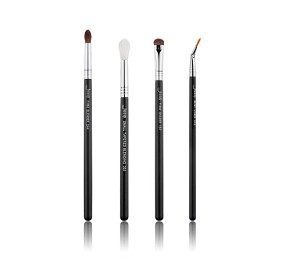 JESSUP 4 pcs Brush Set Black/Silver T308 - PROFESSZIONÁLIS SMINKECSET KÉSZLET ARCRA SZEMRE